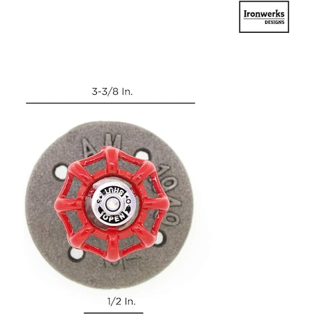 Ironwerks Designs Red Vintage Water Faucet Valve Handle, 3PK RED_WTR_FAUCET